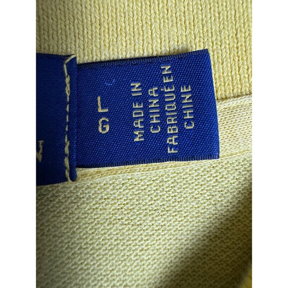Ralph Lauren Polo Shirt Mens Large Yellow Classic Fit Preppy - Picture 5 of 10